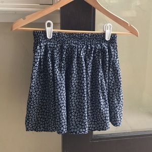 Navy Blue white flowers skirt